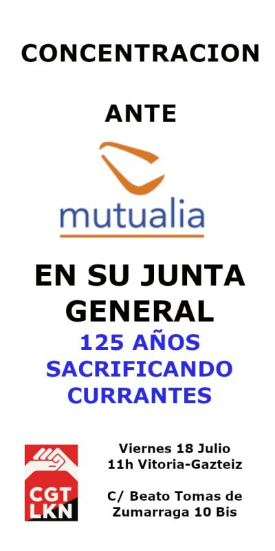 CONCENTRACIÓN ENJUNTA GENERAL  DE MUTUALIA