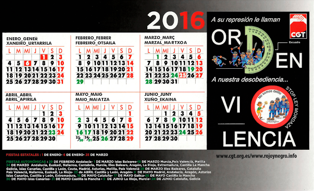 Calendario Confederal 2016 1